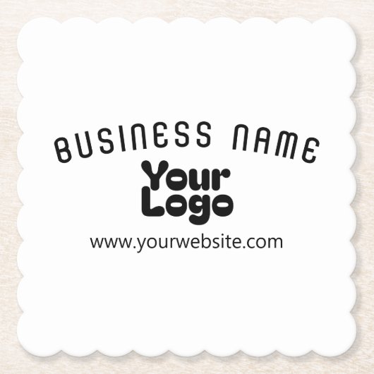 Retro-Modernes Weiß und Schwarz-Logo hochladen (ed Untersetzer (Vorderseite)