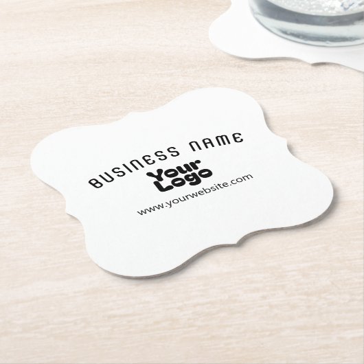 Retro-Modernes Weiß und Schwarz-Logo hochladen (ed Untersetzer (angewinkelt)