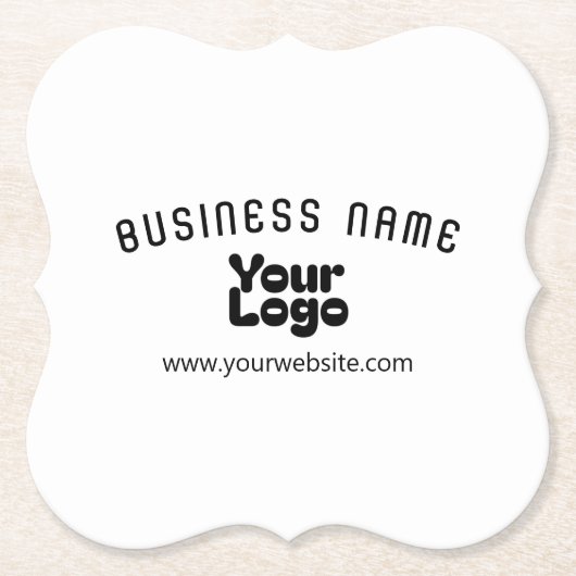 Retro-Modernes Weiß und Schwarz-Logo hochladen (ed Untersetzer (Vorderseite)