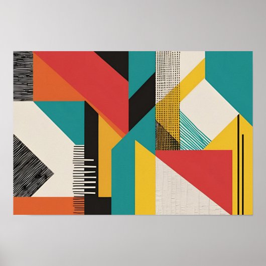 Retro Modular Geometrie Poster (Vorne)