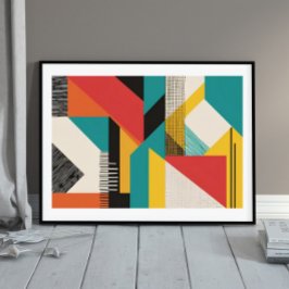 Retro Modular Geometrie Poster