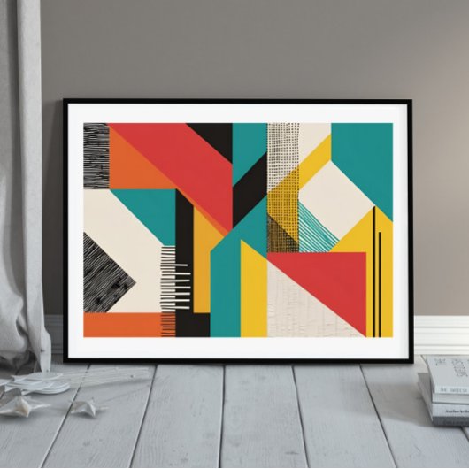 Retro Modular Geometrie Poster