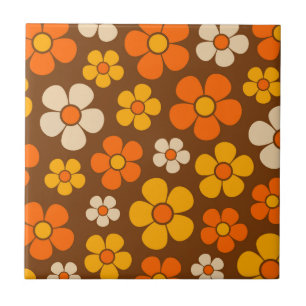 Retro-Modus 1960er Jahre Stil Blumenmuster Fliese