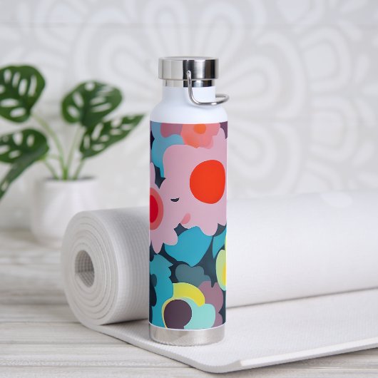 Retro-Modus-Blumen Trinkflasche (Yoga)