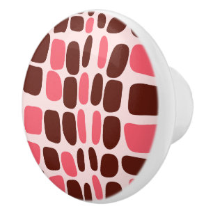 Retro-Modus Rosa- und Schokoladenfarbige Geometris Keramikknauf