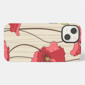 Retro-Mohn-Muster iPhone Hülle (Rückseite (Horizontal))