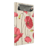 Retro-Mohn-Muster Mini Klemmbrett (Schrägansicht)