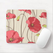 Retro-Mohn-Muster Mousepad (Mit Mouse)