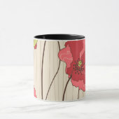 Retro-Mohn-Muster Tasse (Zentrum)