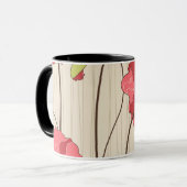 Retro-Mohn-Muster Tasse (Vorderseite Links)