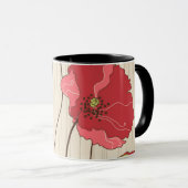 Retro-Mohn-Muster Tasse (VorderseiteRechts)