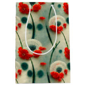 Retro Mohnblumen Mittlere Geschenktüte (Vorderseite)