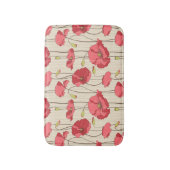 Retro Mohnblumen-Muster Badematte (Vorderseite Vertikal)