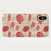 Retro Mohnblumen-Muster Case-Mate iPhone Hülle (Rückseite (Horizontal))