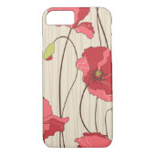 Retro Mohnblumen-Muster Case-Mate iPhone Hülle (Rückseite)