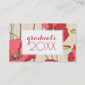 Retro Mohnblumen-Muster des Foto-Abschluss-| Telefonnummerkarte (Rückseite)