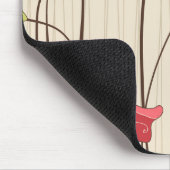 Retro Mohnblumen-Muster Mousepad (Ecke)