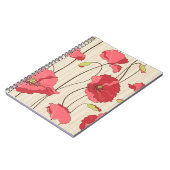Retro Mohnblumen-Muster Notizblock (Linke Seite)