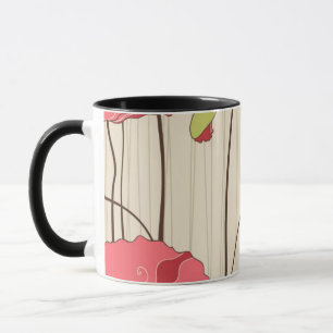 Retro Mohnblumen-Muster Tasse