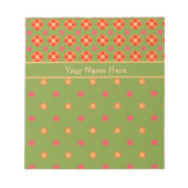 Retro Mohnblumen und Punkte Notizblock oder Notizb (Vorderseite)