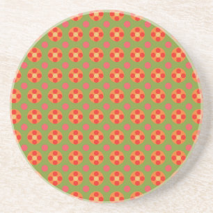 Retro Mohnblumen und Punkte Sandstein-Unterlage Sandstein Untersetzer