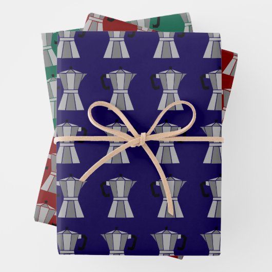 Retro-Moka-Kaffeemaschine Geschenkpapier Set (Beispiel)