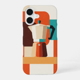 Retro-Moka-Kanne iPhone 16 Hülle