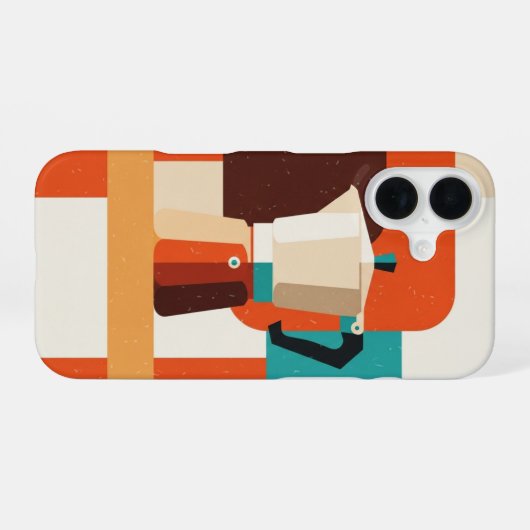 Retro Moka Pot iPhone 16 Hülle (Rückseite (Horizontal))