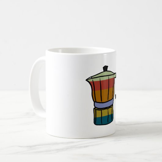 Retro Moka Pot Kaffeetasse (Vorderseite Links)
