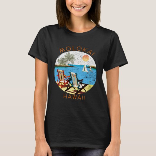 Retro Molokai Souvenir Vintage beach Vacation T-Shirt (Vorderseite)