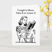 Retro mom cooking - Take it or leave it! Karte (Gelbe Blume)