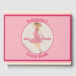 Retro Mommy Blonde Baby Shower Party Gästebuch