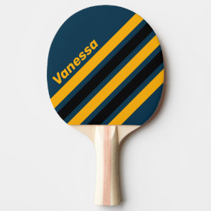 Retro mondbeschienene Gezeiten geneigte Streifen m Tischtennis Schläger