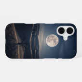 Retro Mondlicht Hügel iPhone 16 Hülle (Rückseite (Horizontal))