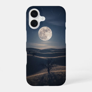 Retro Mondlicht Hügel iPhone 16 Hülle