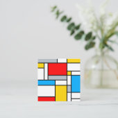 Retro Mondrian Style Color-Zusammensetzung Quadratische Visitenkarte (Stehend Vorderseite)