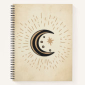 Retro-Mondsterne Vintages Sepia-Papier Notizblock (Vorderseite)