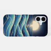 Retro Mondwellen iPhone 16 Hülle (Rückseite (Horizontal))