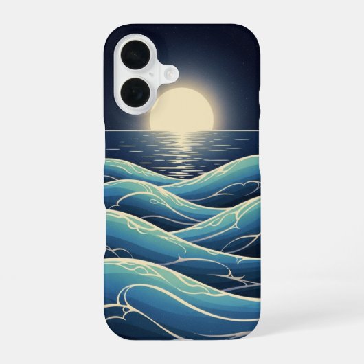 Retro Mondwellen iPhone 16 Hülle (Rückseite)