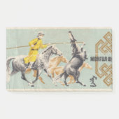 Retro mongolische Porto-Briefmarke mit Galopp Post-it Klebezettel (Vorderseite)
