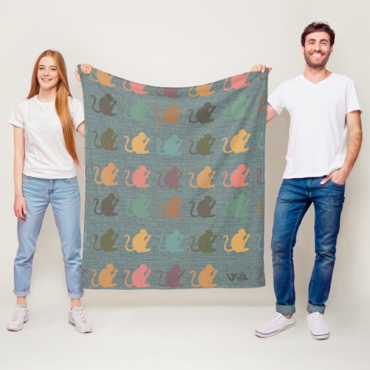 Retro Monkey Gift Blankon Vintager Affe Lover Fleecedecke (Beispiel)