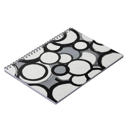 Retro Monochrome Circles-Notebook Notizblock (Linke Seite)