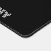 Retro Monochrome graue Streifen Art on Black Schreibtischunterlage (Ecke)