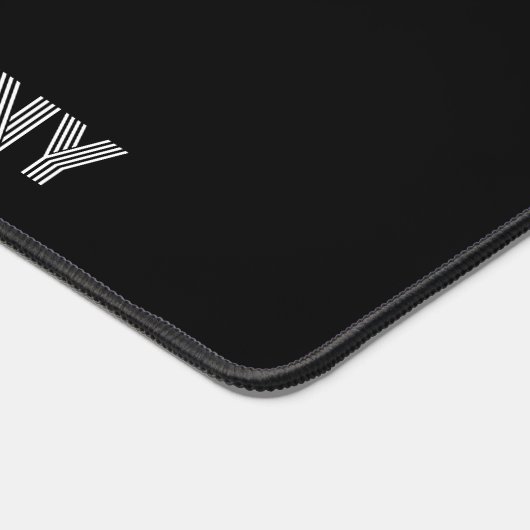 Retro Monochrome graue Streifen Art on Black Schreibtischunterlage (Ecke)