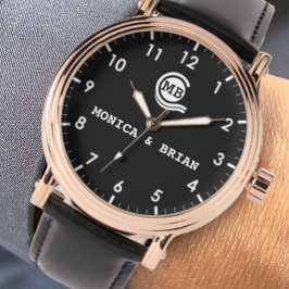 Retro   Monogram  a perfect Romantic Couple Gift Armbanduhr