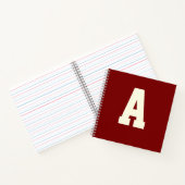 Retro monogram alpha burgundy cream notizblock (Innenseite)
