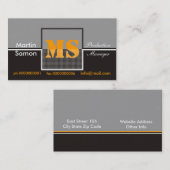 Retro Monogram Business Cards Visitenkarte (Vorne/Hinten)