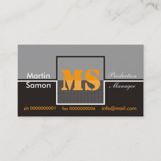 Retro Monogram Business Cards Visitenkarte (Vorderseite)