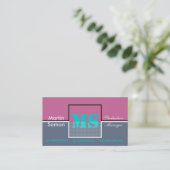 Retro Monogram Business Cards Visitenkarte (Stehend Vorderseite)