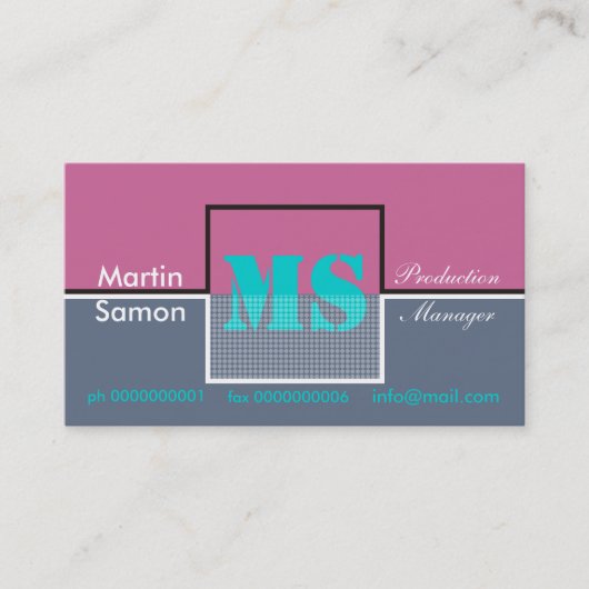 Retro Monogram Business Cards Visitenkarte (Vorderseite)